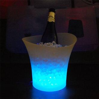 Multicolor 5L Waterdichte Plastic LED Ijsemmer Kleur Bars Nachtclubs LED Light Up Champagne Bier Emmer Bars Night Party Blauw