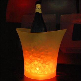 Multicolor 5L Waterdichte Plastic LED Ijsemmer Kleur Bars Nachtclubs LED Light Up Champagne Bier Emmer Bars Night Party geel
