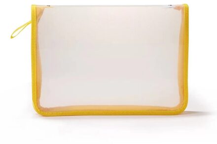 Multicolor A4 Rits Map Waterdichte Opbergtas Verdikte Bestand Zak Transparant Twill Informatie Kit Student Kantoorbenodigdheden geel