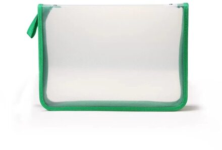 Multicolor A4 Rits Map Waterdichte Opbergtas Verdikte Bestand Zak Transparant Twill Informatie Kit Student Kantoorbenodigdheden groen