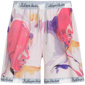 Multicolor Bedrukte Shorts Polyester Elastaan KidSuper Studios , Multicolor , Heren - L,M,S