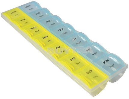 Multicolor Container 7 Dag Stijl Pil Geneeskunde Kit Tablet Bunker Dispenser Organizer Case Met 14 Vakken Pillendoosje