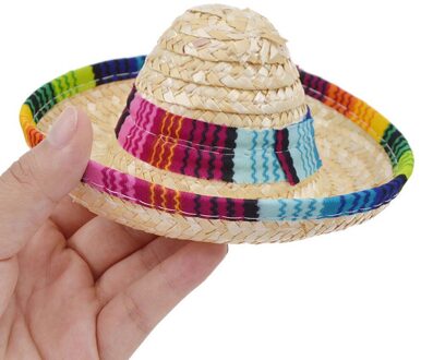 Multicolor Hond Kat Mexicaanse Stro Sombrero Hoed Pet Verstelbare Gesp Kostuum Honden Hawaii Stijl Hoed Voor Honden Grappige Accessoires