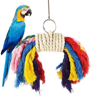 Multicolor Papegaai Kauwen Speelgoed Beet Bestendig Vogel Scheuren Speelgoed Parkiet Katoenen Touw Speelgoed Huisdier Training Speelgoed Vogelkooi Accessoires