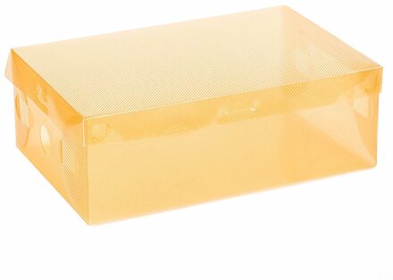 Multicolor Plastic Waterdichte Schoen Dozen Verkoop Opvouwbare Plastic Schoen Dozen Organizer Storage Stapelbaar Netjes Doos oranje