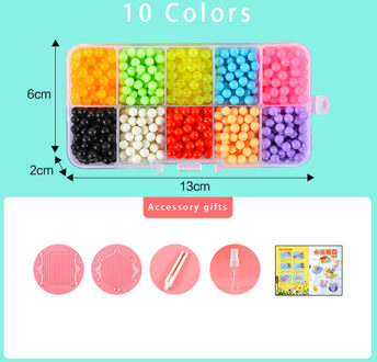 Multicolor puzzels kralen speelgoed magic DIY handgemaakte water sticky bead set educatief speelgoed kinderen 10kleuren 1100 grains