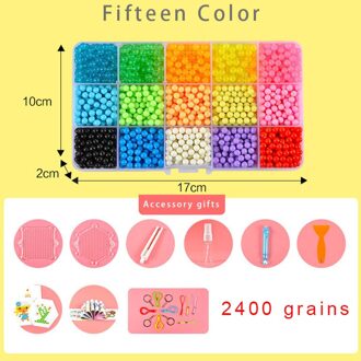 Multicolor puzzels kralen speelgoed magic DIY handgemaakte water sticky bead set educatief speelgoed kinderen 15kleuren 2400 grains