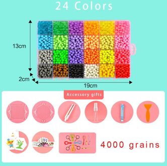 Multicolor puzzels kralen speelgoed magic DIY handgemaakte water sticky bead set educatief speelgoed kinderen 24kleuren 4000 grains
