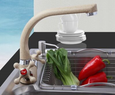 Multicolor Spuiten Aanrecht Kraan Koud En Warm Water Mengkraan Kraan Torneira Dubbel Handvat 360 Rotatie 002