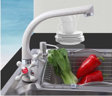 Multicolor Spuiten Aanrecht Kraan Koud En Warm Water Mengkraan Kraan Torneira Dubbel Handvat 360 Rotatie 003