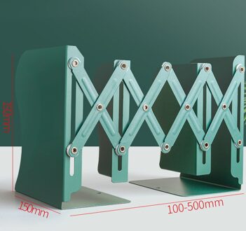 Multicolor Thicken Schaalbare Boekensteun Retro Creatieve Boekensteun Metaal Ijzer Boekenplank Boek Standhouder Ondersteuning Desktop Opbergrek donker groen