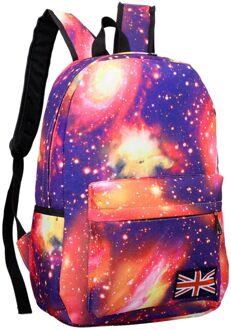 Multicolor Vrouwen Canvas Rugzak Stijlvolle Galaxy Star Universe Space Backpack School Rugzak Mochila Feminina # Yj roze