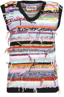MultiColour V-Hals Wollen Vest Cavia , Multicolor , Heren - S