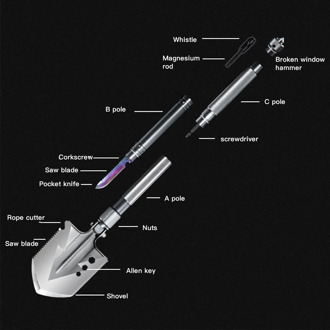 Multifunction Military Tactical Shovel Outdoor Nuggets Tools Camping Survival Folding Spade Tool Car Equipment Snow Shovels
