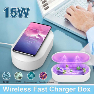 Multifunction Sterilizing Box Smart Phone Wireless Charger UV Sanitizer 15W Charging Ultraviolet Disinfector Safety Hygiene