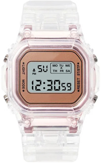 Multifunctional children's Sports Electronic Watch LED Waterproof Alarm Clock Date Kids Watches Transparent Strap Digital Watch