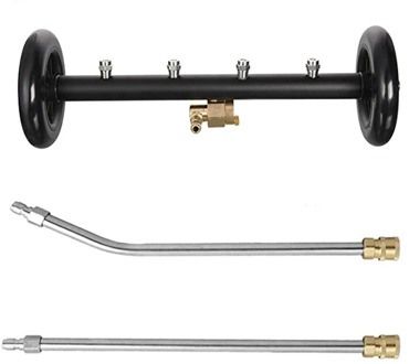 Multifunctional Function High Pressure Washer Car Chassis Washer, 16 inch Power Washer, 3 Extension Rod Water Broom 5000ps