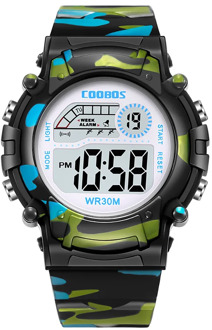 Multifunctional Silicone Children's Watch Digital Sports Watch for Kids 2020 New Luminous Army Watches for Boy and Girl etsb001