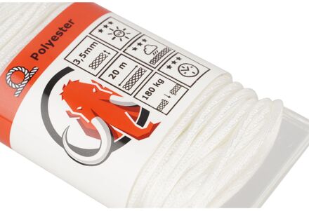 Multifunctioneel Touw Paraloc - Polyester - Uv-bestendig - 3,5mm X 20m - Wit