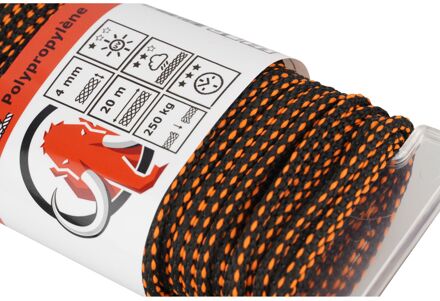 Multifunctioneel Touw Paraloc - Polypropyleen - Uv-bestendig - 4mm X 20m - Zwart-oranje
