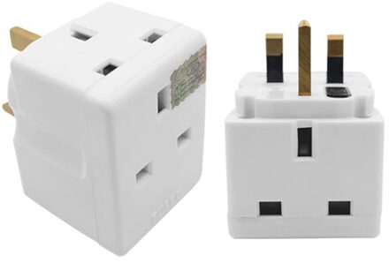 Multifunctionele 13A Britse One-Turn-Drie Transformeren Plug Met Zekering Transformeren Pluggen Travel Adapter 2stk