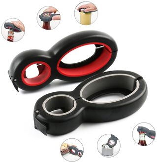 Multifunctionele 6 In 1 Eenvoudige Blikopener Multifunctionele Plastic Flesopener Keuken Gadget Kleur Willekeurige willekeurig kleur