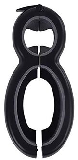 Multifunctionele 6 In 1 Eenvoudige Blikopener Multifunctionele Plastic Flesopener Keuken Gadget Kleur Willekeurige zwart