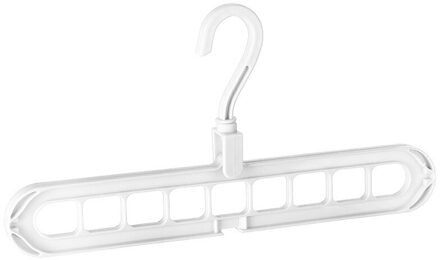 Multifunctionele 9-Gat Kleerhanger Organizer Ruimtebesparend Hanger Vouwen Magische Hangers Droogrekken Sjaal Kleding Opslag Rice wit