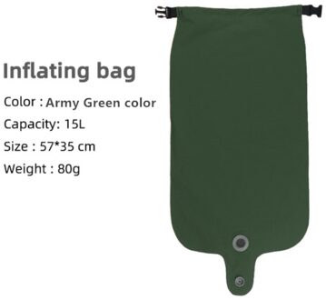 Multifunctionele Air Bag Waterdichte Tas Kan Opblazen De Slaapmat, Gebruikt Als Luchtpomp Voor Slapen Pad leger groen kleur