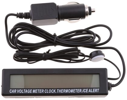 Multifunctionele Auto Lcd Voltage Meter Temperatuur Thermometer Klok Voltmeter