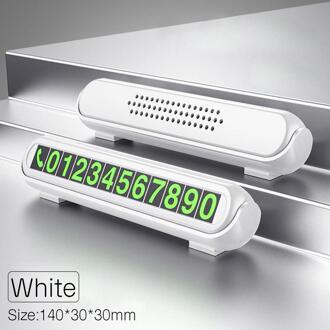 Multifunctionele Auto Nummerplaat Sticker Verborgen Telefoon Nachtlampje Geparfumeerd Lichtgevende Onzichtbare Parkeren Teken Tijdelijke Parkeerkaart wit
