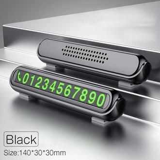 Multifunctionele Auto Nummerplaat Sticker Verborgen Telefoon Nachtlampje Geparfumeerd Lichtgevende Onzichtbare Parkeren Teken Tijdelijke Parkeerkaart zwart