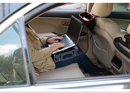 Multifunctionele Auto Opslag Mand Opvouwbare Auto Organisatie Als Laptop Bureau/Eetkamer Lade Voor Thuis/Auto/Hotel/ kantoor/Keuken zwart