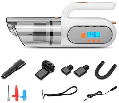 Multifunctionele Auto Stofzuiger Met Luchtpomp Bandenspanning Monitoring Licht wit-1