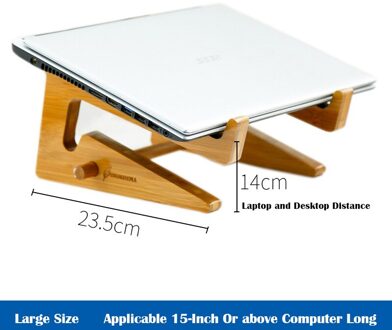Multifunctionele Bamboe Computer Verhoogde Creatieve Notebook Standframe Laptop Opbergrek Desktop Cooling Beugel groot size