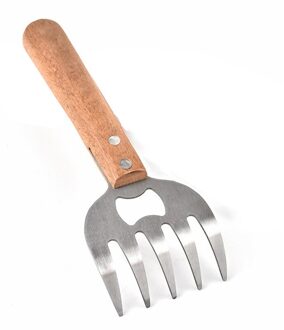 Multifunctionele Bbq Vorken Vlees Versnipperen Koken Houten Handvat Flesopener Beer Klauw Camping Barbecue Tool Accessoires