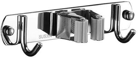 Multifunctionele Bezem Houder Praktische Clip Mop Organizer Wall Mount Haak Roestvrij Staal Opslag Ruimtebesparend Hanger Voor Thuis 02