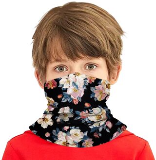 Multifunctionele Bloemen Hoofd Sjaal Hals Cover Wasbare Fietsen Masker Chiffon Quick Dry Print Sjaal Voor Kid Baoy Meisje Sjaals