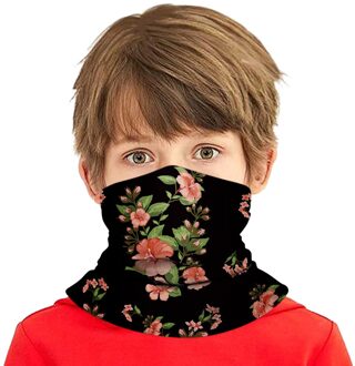 Multifunctionele Bloemen Hoofd Sjaal Hals Cover Wasbare Fietsen Masker Chiffon Quick Dry Print Sjaal Voor Kid Baoy Meisje Sjaals