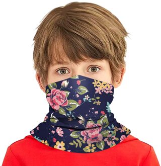 Multifunctionele Bloemen Hoofd Sjaal Hals Cover Wasbare Fietsen Masker Chiffon Quick Dry Print Sjaal Voor Kid Baoy Meisje Sjaals