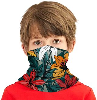 Multifunctionele Bloemen Hoofd Sjaal Hals Cover Wasbare Fietsen Masker Chiffon Quick Dry Print Sjaal Voor Kid Baoy Meisje Sjaals