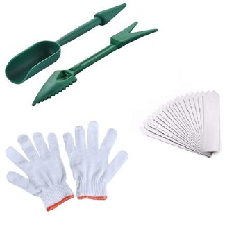 Multifunctionele Bonsai Meststof Boren Punchers Tuin Planter Lifter Met Label Handschoenen Voor Zaaien Transplanteren Zaailing met Labels handschoenen