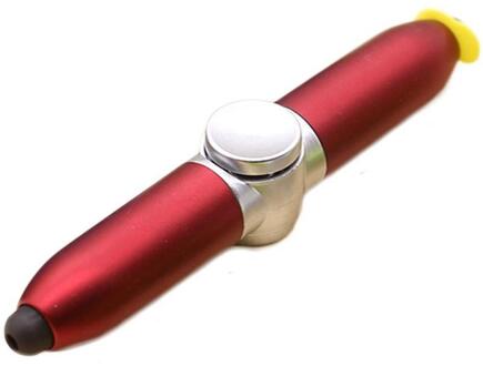 Multifunctionele Briefpapier Decompressie Vingertop Gyro Balpen leuke LED Lichtgevende Balpennen kid Student licht pen