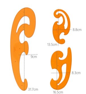 Multifunctionele cloud vorm curve boord curve tekening tool sjabloon heerser driedelige set voor art comics anmation