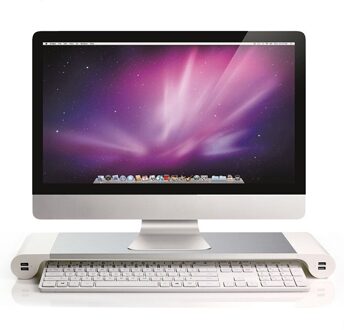 Multifunctionele Desktop Monitor Houder Met 4-Poorten Usb Opladen Base Aluminiumlegering Computer Screen Laptop Notebook Stand riser UK
