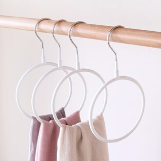 Multifunctionele Dompelen Sjaal Rack Metalen Sjaal Ring Zijden Sjaal Tie Rack Antislip Kleren Opknoping Opslag Haak wit