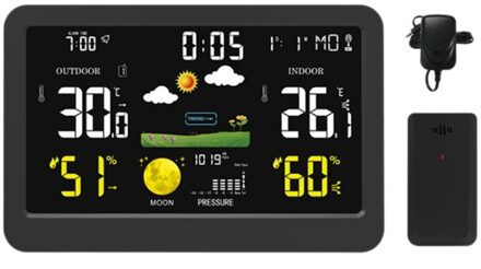Multifunctionele Draadloze Kleurenscherm Weer Klok Indoor En Outdoor Hygrometer Klok Weersverwachting Klok Us Plug