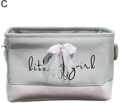 Multifunctionele Draagbare 40*28*24Cm Wasmand Speelgoed Organizer Katoen Linnen Ballet Meisje Boog Print Grote Capaciteit opslag Mand