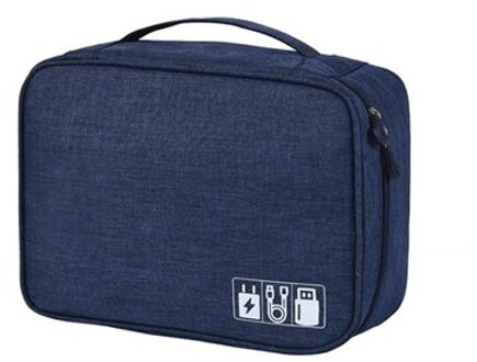 Multifunctionele Draagbare Kabel Digitale Opbergzakken Organizer Usb Gadget Lader Draden Make-Up Rits Waterdichte Reizen Accessoires marine blauw