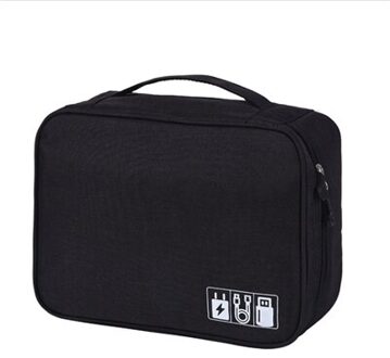 Multifunctionele Draagbare Kabel Digitale Opbergzakken Organizer Usb Gadget Lader Draden Make-Up Rits Waterdichte Reizen Accessoires zwart